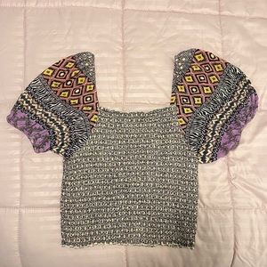 Bohemian multicolor crop top